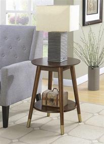 img 3 attached to 🏮 Convenience Concepts 7103050ES Wilson Mid Century Round End Table: Stylish Espresso Design with Bottom Shelf