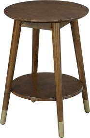 img 1 attached to 🏮 Convenience Concepts 7103050ES Wilson Mid Century Round End Table: Stylish Espresso Design with Bottom Shelf