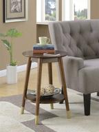 🏮 convenience concepts 7103050es wilson mid century round end table: stylish espresso design with bottom shelf logo