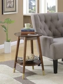 img 4 attached to 🏮 Convenience Concepts 7103050ES Wilson Mid Century Round End Table: Stylish Espresso Design with Bottom Shelf