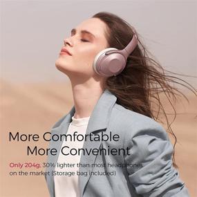 img 1 attached to 🎧 Розовые наушники с функцией шумоподавления и Bluetooth, с батареей на 45 часов, встроенным микрофоном и глубоким басом – идеальны для девочек, мальчиков и женщин для онлайн-классов и домашнего офиса.