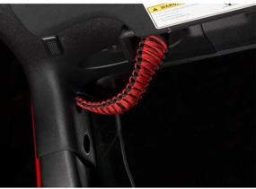 img 1 attached to Rugged Ridge 13305.80 Grab Handle, Paracord, A-Pillar Mounted, Red for 2007-2018 Jeep Wrangler JK/JKU