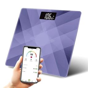 img 3 attached to 📊 Bucanim Bluetooth Body Scale: Wireless BMI Bathroom Scale with Tempered Glass and LCD Display (Blue) - Up to 400 Pounds