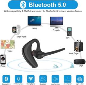 img 3 attached to 🎧 Гарнитура Golvery Bluetooth V5.0 - Беспроводные наушники с пневматическим микрофоном для мобильного телефона: Шумоподавление, гарнитура со стерео-наушниками для офиса, автомобиля и поездки.