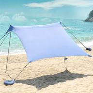 🏖️ 6 person pop up beach tent with upf50+ sun protection, portable camping sun shelter canopy for outdoor trips, fishing, or picnics, pop-up shade with carrying bag (7x7 ft 2 pole, blue) логотип