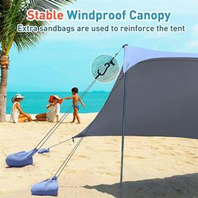 img 1 attached to 🏖️ 6 Person Pop Up Beach Tent with UPF50+ Sun Protection, Portable Camping Sun Shelter Canopy for Outdoor Trips, Fishing, or Picnics, Pop-Up Shade with Carrying Bag (7x7 Ft 2 Pole, Blue)