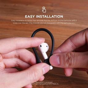 img 1 attached to 🎧 elago Улучшенные крючки для Apple AirPods 1 и 2 и AirPods Pro - Эргономичный дизайн, прочное ТПУ исполнение - Идеально для занятий спортом (Черный)