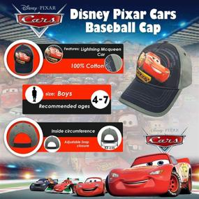 img 3 attached to Boys' Disney Pixar Lightning McQueen Grey Baseball Cap, Ages 4-7