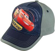 boys' disney pixar lightning mcqueen grey baseball cap, ages 4-7 logo