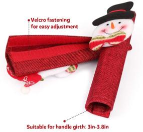 img 1 attached to 🎅 D-FantiX 8-Piece Set of Santa Snowman Refrigerator Door Handle Covers - Christmas Decorations for Fridge, Microwave, Oven, Dishwasher - Protector Kitchen Appliance Covers for Door Handles