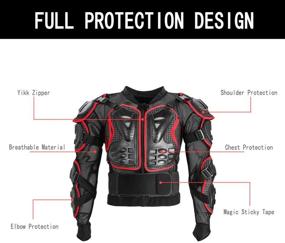 img 2 attached to Motorcycle Full Body Armor Protective Jacket - Ensuring Ultimate Safety and Style for Off-Road Racing, Dirt Bike, Skiing, and Skating - Red S