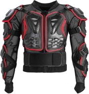 motorcycle full body armor protective jacket - ensuring ultimate safety and style for off-road racing, dirt bike, skiing, and skating - red s logo