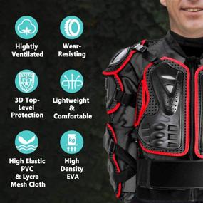 img 1 attached to Motorcycle Full Body Armor Protective Jacket - Ensuring Ultimate Safety and Style for Off-Road Racing, Dirt Bike, Skiing, and Skating - Red S