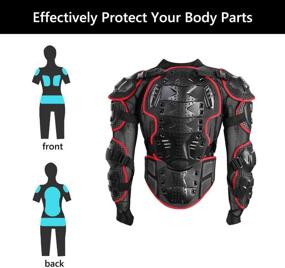 img 3 attached to Motorcycle Full Body Armor Protective Jacket - Ensuring Ultimate Safety and Style for Off-Road Racing, Dirt Bike, Skiing, and Skating - Red S