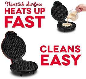 img 2 attached to 🧇 Oriental elife Mini Waffle Maker - Portable Electric Non-Stick Waffle Iron for Single 4 Inch Waffle - Ideal for Breakfast, Lunch, or Snack - Red