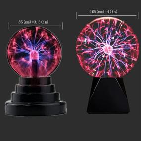 img 3 attached to Lebbeen Glass Plasma Ball Sphere Lightning Light Lamp - Electrifying Party Magic! [4.0 Inches]