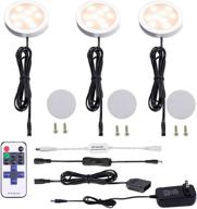 dimmable led under cabinet puck lights aiboo 3 lamps kit with rf remote control for home kitchen counter lighting (warm white 2700k) логотип