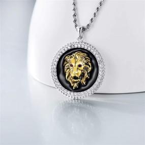 img 3 attached to 🦁 Sterling Silver Lion Head Pendant Necklace for Men - LONAGO Lion Necklace, Ideal Birthday Gift for Father, Boy or Men