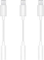 🎧 apple mfi certified 3 pack lightning to 3.5 mm headphone jack adapter: compatible with iphone 12, pro11, xr, xs, x, 8, 7, ipad, ipod – aux dongle cable for earphones and headphones converter logo