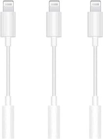 img 4 attached to 🎧 Apple MFi Certified 3 Pack Lightning to 3.5 mm Headphone Jack Adapter: Compatible with iPhone 12, Pro11, XR, XS, X, 8, 7, iPad, iPod – Aux Dongle Cable for Earphones and Headphones Converter