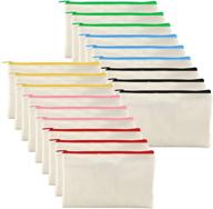 versatile yarlung 18 pack canvas zipper pouch: ideal craft pencil case, makeup bag & travel toiletry organizer in 6 vibrant colors logo