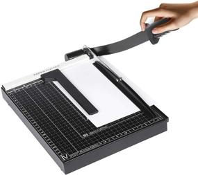 img 3 attached to 📸 Black Photo Paper Cutter - A4-B7 Paper Trimmer with Carbon Steel Base, 13" Cut Length, 12 Sheet Capacity - Heavy Duty Guillotine Style Paper Slicer for Home and Office Use