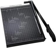 📸 black photo paper cutter - a4-b7 paper trimmer with carbon steel base, 13" cut length, 12 sheet capacity - heavy duty guillotine style paper slicer for home and office use logo