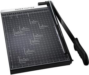 img 4 attached to 📸 Black Photo Paper Cutter - A4-B7 Paper Trimmer with Carbon Steel Base, 13" Cut Length, 12 Sheet Capacity - Heavy Duty Guillotine Style Paper Slicer for Home and Office Use