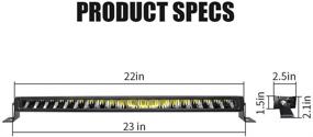 img 2 attached to 🚚 Exzeit 22-дюймовая прожекторная панель: оснащена Osram светодиодами, 100 Вт, 9000 люмен, водонепроницаемая комбинированная оптика, однорядные светодиодные прожекторы для грузовиков, Jeep Wrangler, лодок, Квадроциклов, подсветки внедорожников | 12/24 В