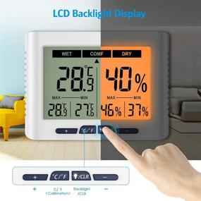 img 1 attached to 🌡️ Upgraded Indoor Thermometer: Accurate Calibration & Jumbo LCD Screen with Backlight - Ideal for Home, Office, Greenhouse