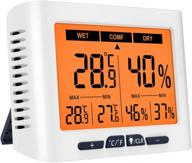 🌡️ upgraded indoor thermometer: accurate calibration & jumbo lcd screen with backlight - ideal for home, office, greenhouse логотип