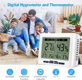 img 3 attached to 🌡️ Upgraded Indoor Thermometer: Accurate Calibration & Jumbo LCD Screen with Backlight - Ideal for Home, Office, Greenhouse