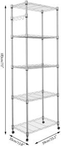 img 1 attached to Homdox Heavy Duty 5 Tier Steel Wire Shelving Unit with Wheels, Chrome Shelves for Garage, Kitchen, and Living Room, 23.2 x 13.8 x 72 inches (L x W x H)