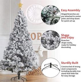 img 3 attached to 🎄 XmasExp Snow Flocked 3.5ft Artificial Christmas Tree with Storage Bag, Star Tree Topper, White Tree Skirt, Metal Foldable Stand - Ideal Holiday Home Xmas Decoration