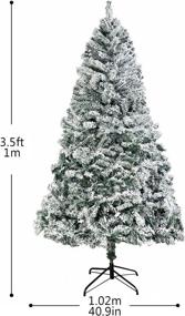 img 1 attached to 🎄 XmasExp Snow Flocked 3.5ft Artificial Christmas Tree with Storage Bag, Star Tree Topper, White Tree Skirt, Metal Foldable Stand - Ideal Holiday Home Xmas Decoration
