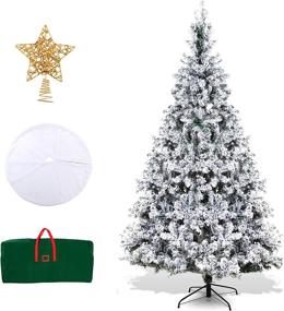 img 4 attached to 🎄 XmasExp Snow Flocked 3.5ft Artificial Christmas Tree with Storage Bag, Star Tree Topper, White Tree Skirt, Metal Foldable Stand - Ideal Holiday Home Xmas Decoration