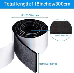 img 2 attached to 🛡️ Protective Black Felt Strip Roll: 2 Packs, Heavy Duty with Adhesive Backing for Furniture & Hard Surfaces