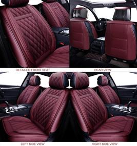 img 2 attached to OASIS AUTO OS-009 Leather Car Seat Covers Interior Accessories