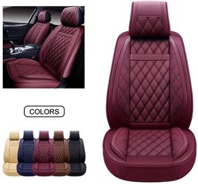 img 4 attached to OASIS AUTO OS-009 Leather Car Seat Covers Interior Accessories