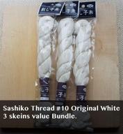 🧵 sashiko thread mono color 145 meter spool (white - #10 value, pack of 3 skeins) logo