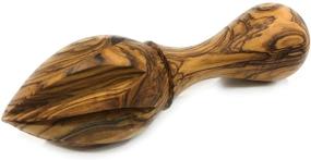 img 2 attached to 🍋 Organic Olive Wood Citrus Juicer Reamer - Handcrafted Lemon Lime Squeezer - Unique Bethlehem Wooden Extractor with Dark Grain