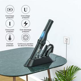 img 2 attached to 🧹 Cellay Mini Vacuum Cleaner: Cordless Handheld Vac with Stand Holder, Quick Charge, One-Touch Dust Empty - Perfect For Car, Home, Office, Kitchen