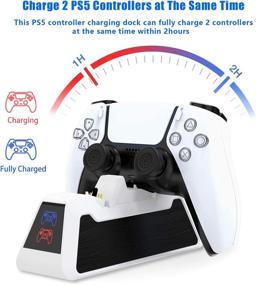 img 2 attached to PS5 DualSense Controller Charger: Dualsence Charging Dock with LED Indicator - White