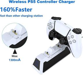 img 3 attached to PS5 DualSense Controller Charger: Dualsence Charging Dock with LED Indicator - White