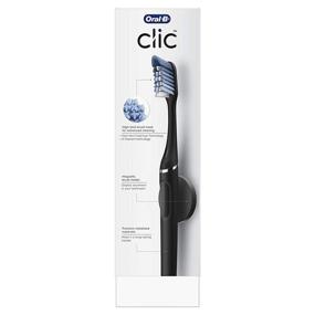 img 1 attached to 🖤 Matte Black Oral-B Clic Manual Toothbrush Set with Bonus Replacement Brush Head and Magnetic Toothbrush Holder