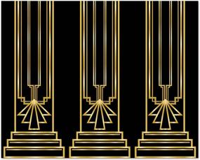 img 4 attached to 📸 Beistle Retro Roaring 20's Geometric Photo Backdrop with Booth Props - 1920s Theme Awards Night Party Decorations, 4' x 30', Black/Yellow