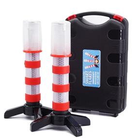img 4 attached to 2 LED Emergency Road Flares - Red Roadside Beacon Safety Strobe Light Warning Signal - Magnetic Base and Upright Stand - Solid Storage Case - for Car, Marine Vehicles, Trucks