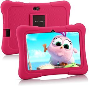 img 4 attached to Pritom 7 inch Kids Tablet - Quad Core Android 10.0, 16GB ROM, WiFi, Bluetooth, Dual Camera - Educational Games, Parental Control - Pre-Installed Kids Software - Includes Kids Tablet Case (Pink)