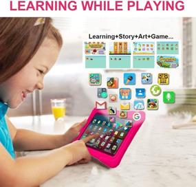 img 1 attached to Планшет для детей Pritom 7 дюймов - Четырехъядерный Android 10.0, 16 Гб встроенной памяти, WiFi, Bluetooth, две камеры - Образовательные игры, Родительский контроль - Предустановленное детское программное обеспечение - В комплекте чехол для планшета для детей (розовый)