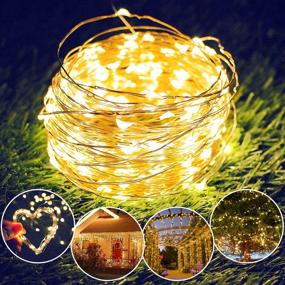 img 3 attached to 🌟 DASDIGUO 2 Pack Solar Power String Lights, Fairy Lights, 10M/32.8Ft 100LEDs 8 Modes, Waterproof Copper Wire Lights Ideal for Indoor/Outdoor Wedding Patio Home Garden Decoration in Warm White